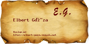 Elbert Géza névjegykártya